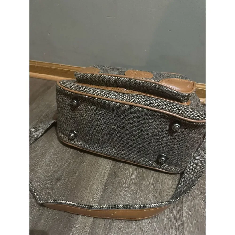 Vintage Pierre Cardin Brown Tweed Carry-On Shoulder Bag Strap Weekend Travel